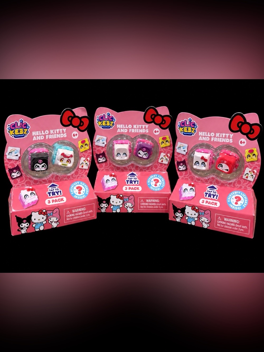 *SUPER CUTE* 🎀 Hello Kitty & Friends Clic Keez 3-Pack Bundle | 3 Packs